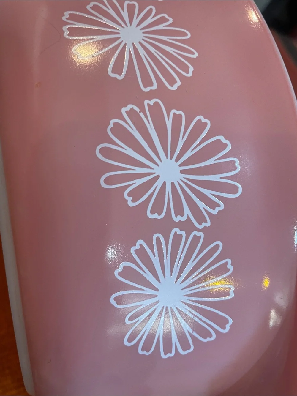 Pyrex Pink Daisy’s manufactured 1956
